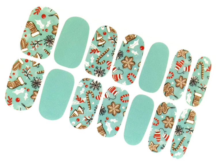 Mint Candy Canes Nail Wrap Kit