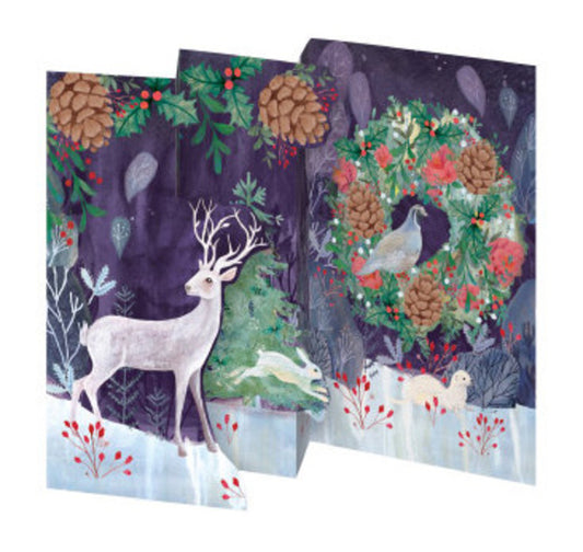 Silver Stag Tri-Fold Boxed Holiday Cards