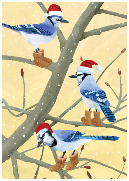 Blue Jays in Boots Holiday Card