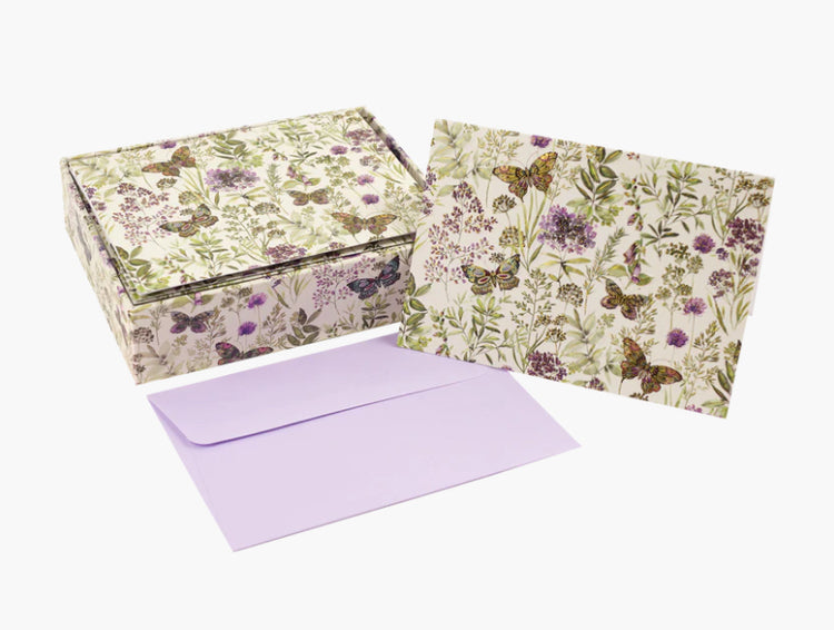 Amethyst Butterflies Boxed Note Cards