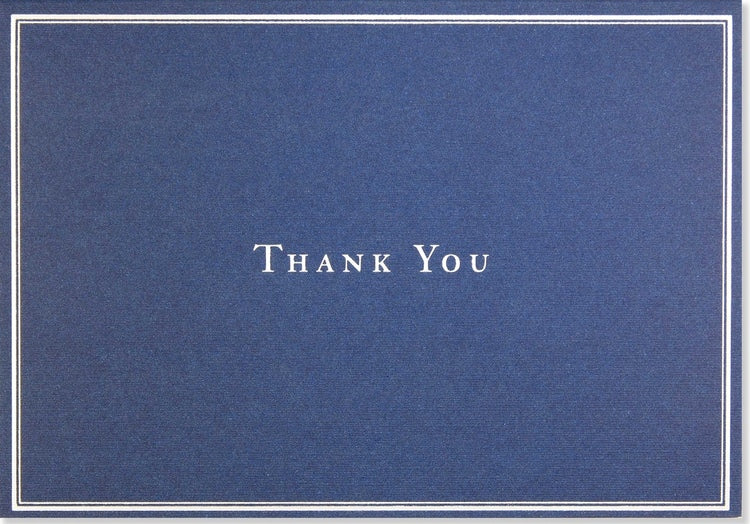 Navy Blue Boxed Thank You Cards