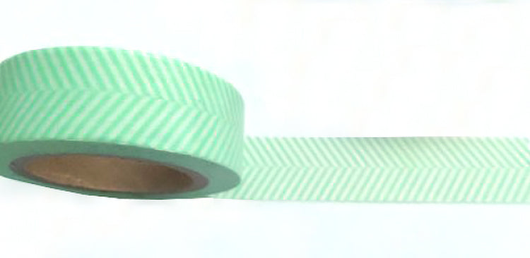 Mint Narrow Chevron Washi Tape