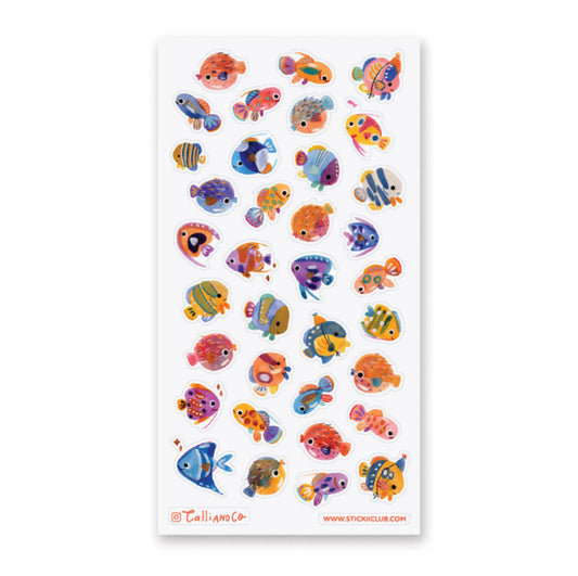 Tropical Fish Party Sticker Sheet