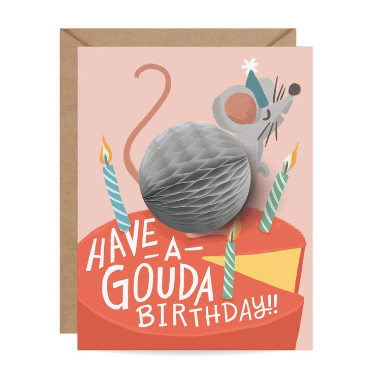 Gouda Birthday Mouse Pop-Up Card