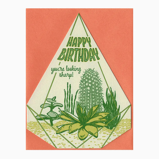 Terrarium Die-Cut Birthday Card