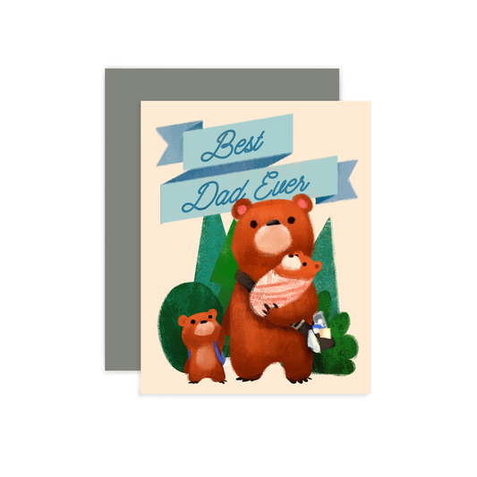 Best Dad Ever Bear & Cubs Card