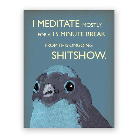 Meditate Bluebird Blank Card