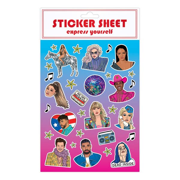 Pop Stars Express Yourself Sticker Sheet