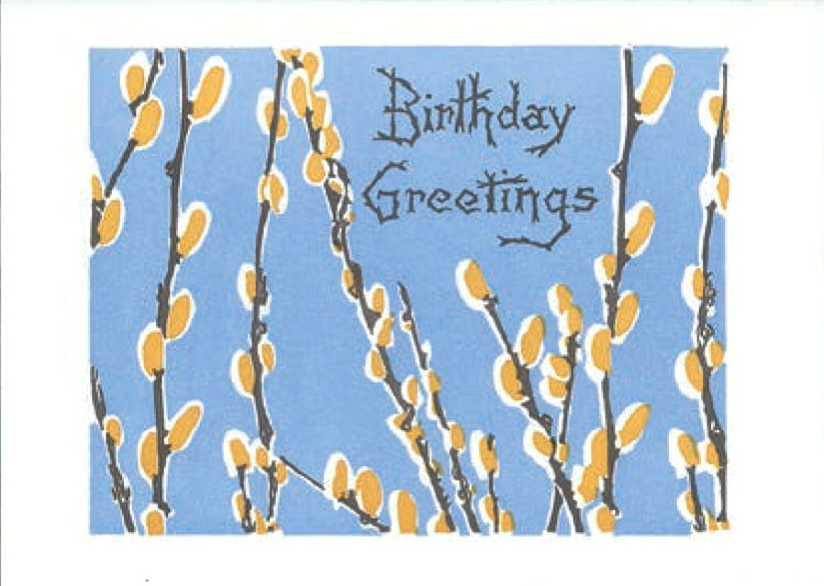 Pussy Willow Birthday Card