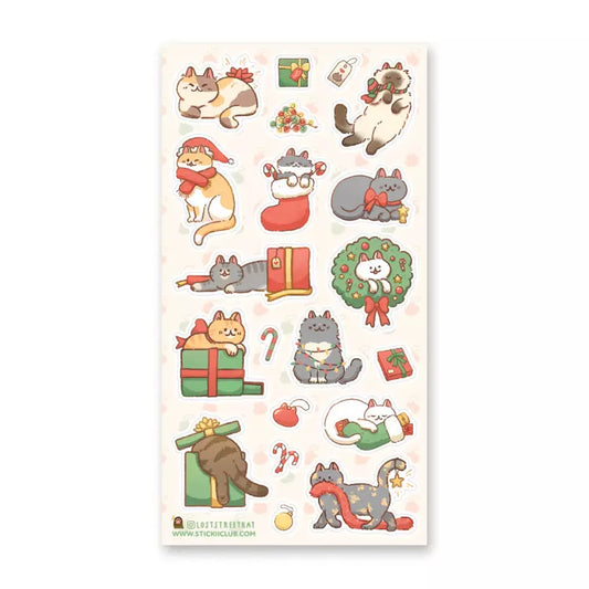 Happy Holiday Cats Stickers