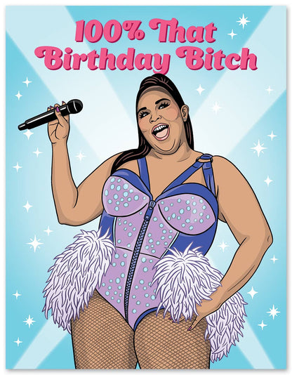 Lizzo 100% That Birthday Bitch Card