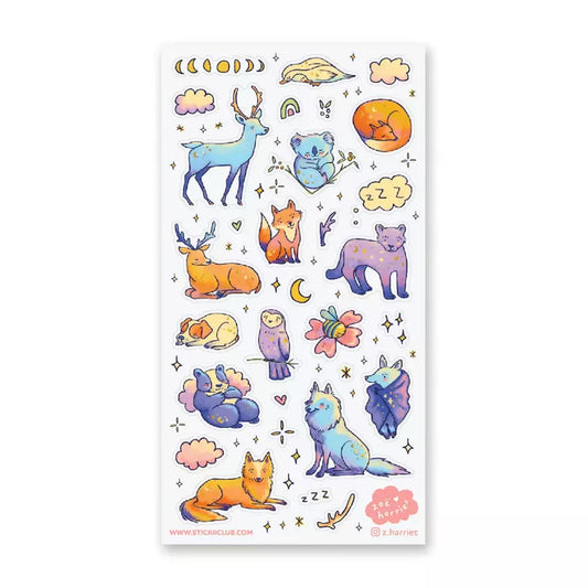 Sleepy Animals Sticker Sheet