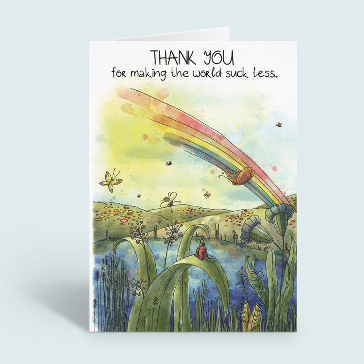 Ladybug Rainbow Thank You Card