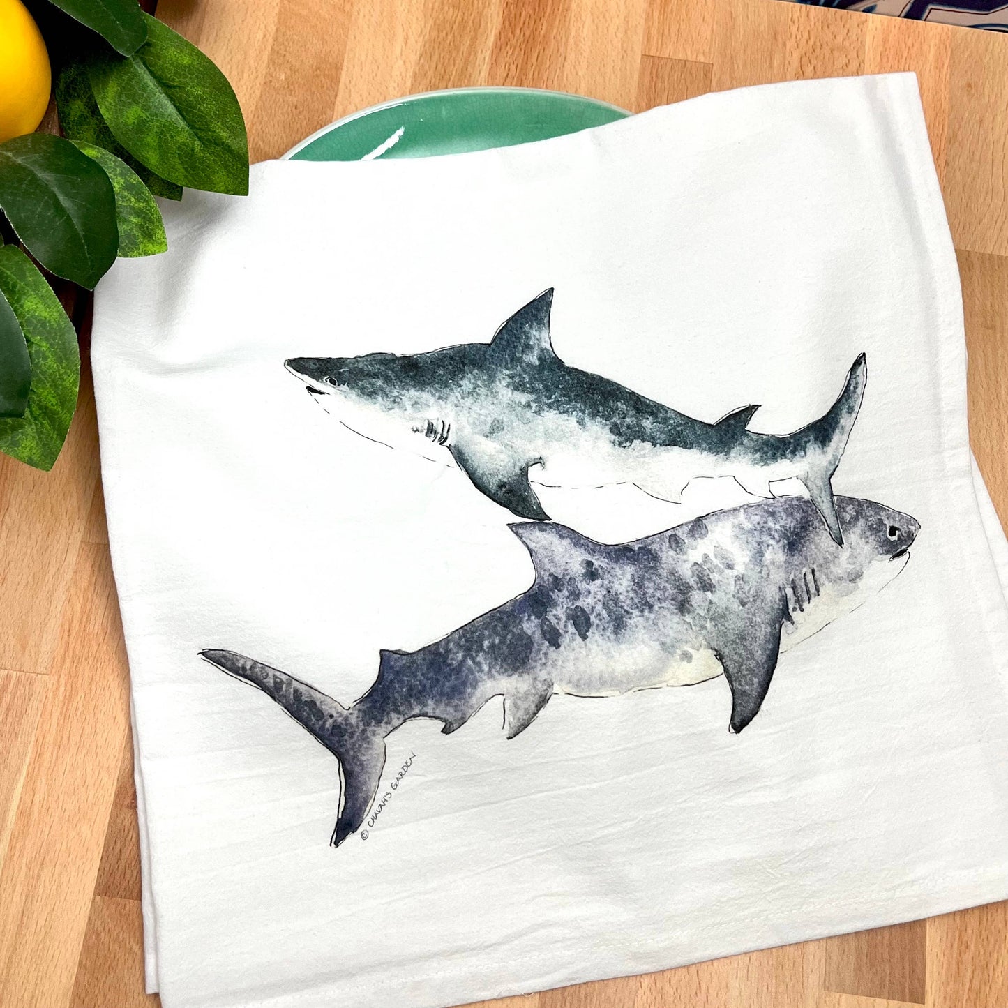 Sharks Flour Sack Tea Towel