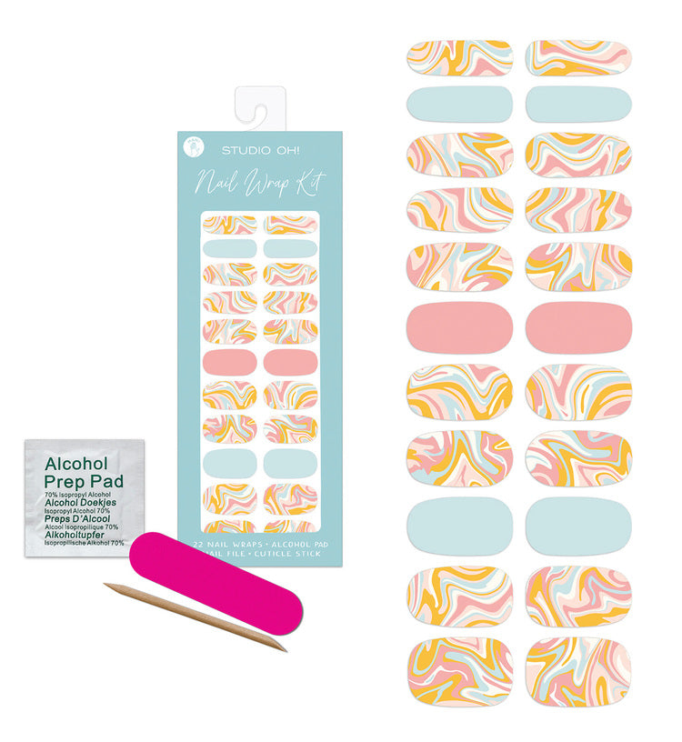 Retro Swirl Mani Nail Wrap Kit