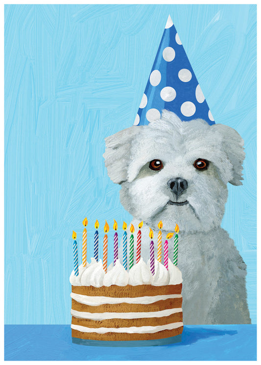 Doggy and Cake Birthday Card