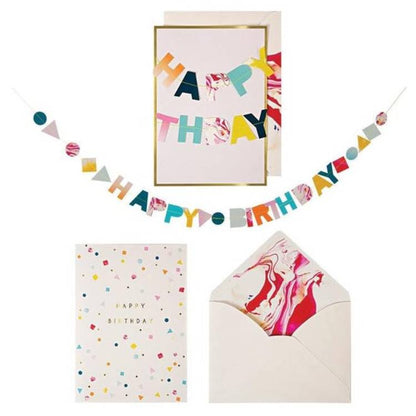 Marble Garland Birthday Card