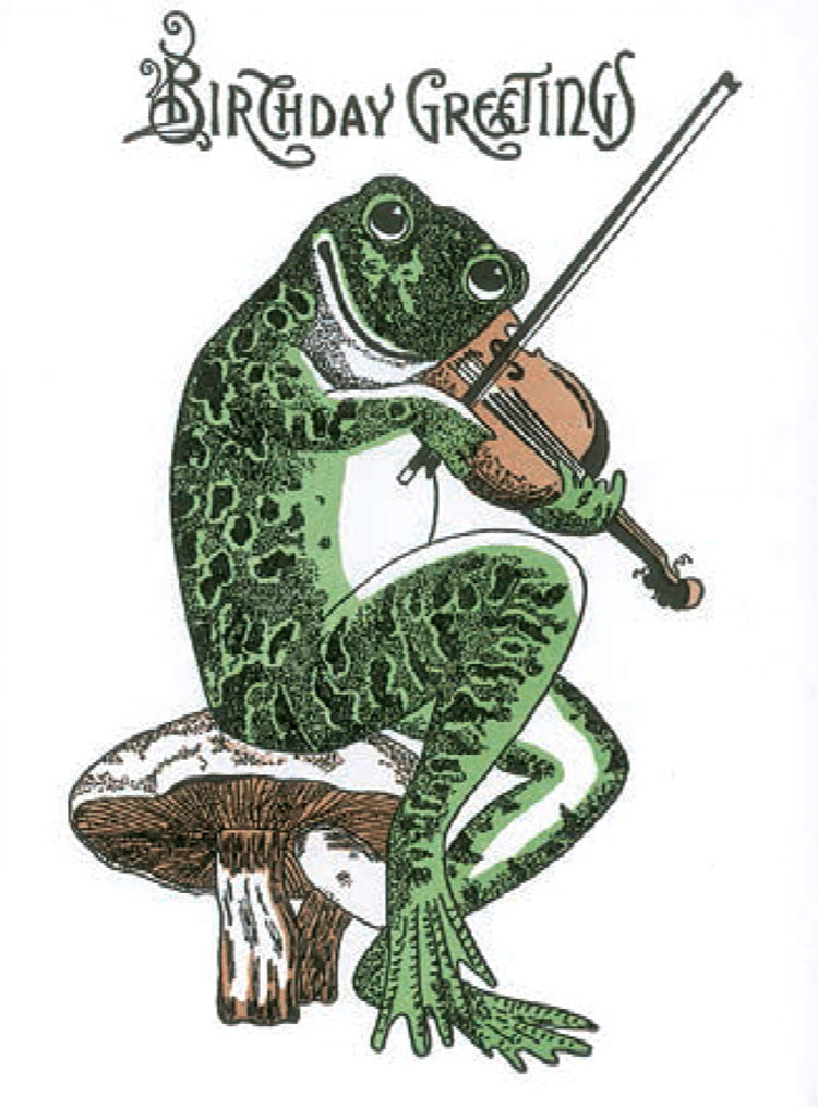 Frog Fiddler Birthday Card