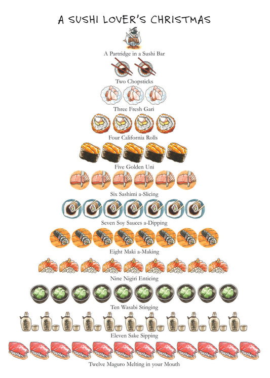 Sushi Lover's Christmas Holiday Card