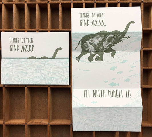 Thanks For Your Kind-Ness Nessie Tri-fold Card