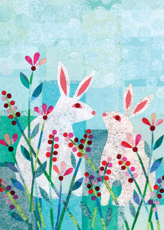 Bunnies in a Field Card