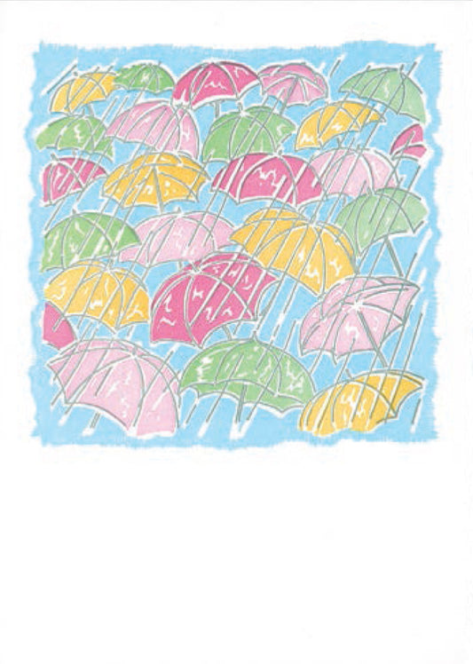 Umbrellas Blank Card