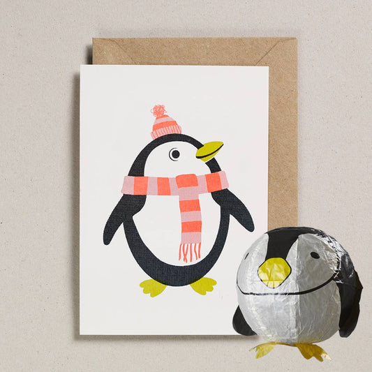 Penguin Japanese Paper Balloon Card