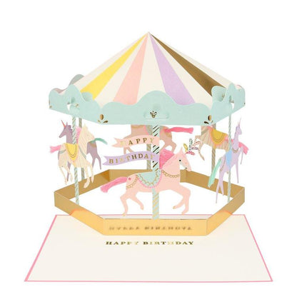 Happy Birthday Unicorn Carousel 3D Card