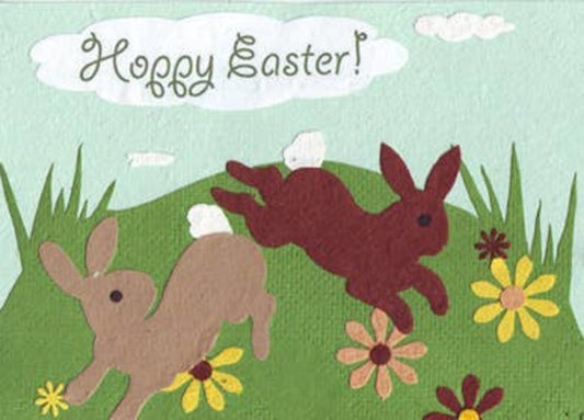 Hoppy Easter Paper Collage Easter Card