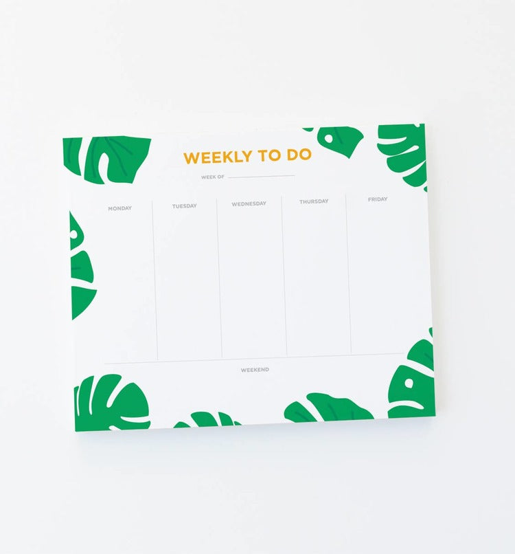 Monstera Weekly Planner Notepad